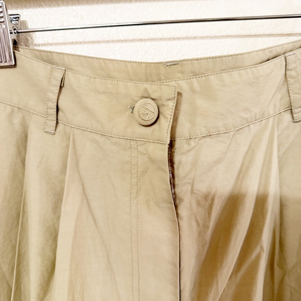 Saks Potts Lele Pleated Baggy Straight Leg Pants in Oat Brown size Medium - Picture 12 of 14